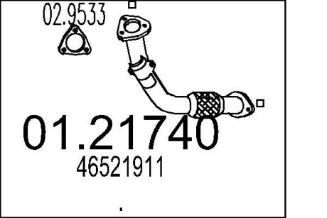 Труба выхлопного газа MTS 0121740