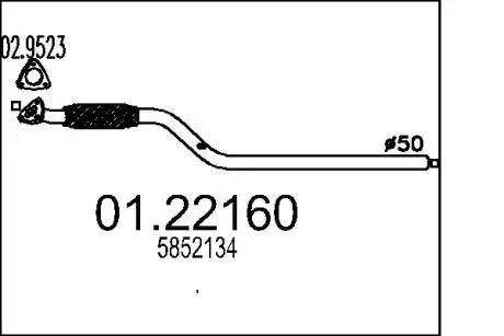 Труба вихлопного газу MTS 0122160