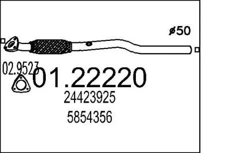 Труба вихлопного газу MTS 0122220