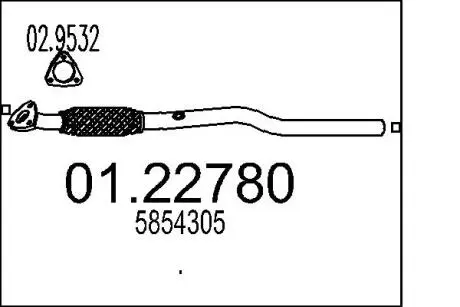 Труба вихлопного газу MTS 0122780