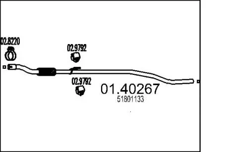 Труба вихлопного газу MTS 0140267