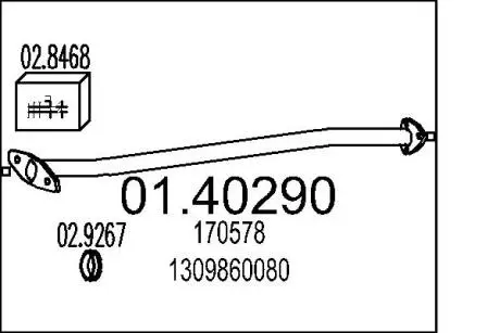 Труба вихлопного газу MTS 0140290