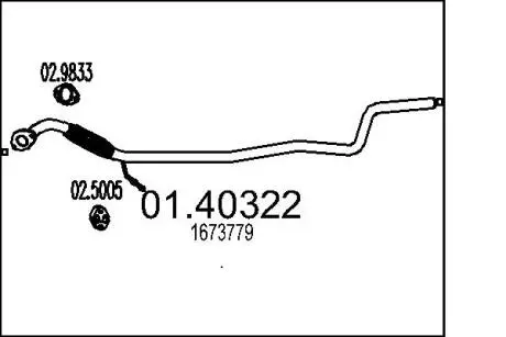 Труба выхлопного газа MTS 0140322