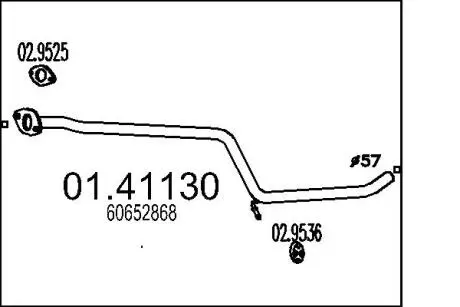 Труба выхлопного газа MTS 0141130