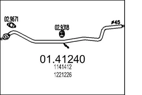 Труба вихлопного газу MTS 0141240