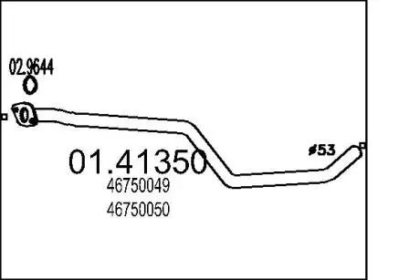 Труба вихлопного газу MTS 0141350