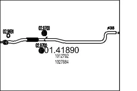 Труба вихлопного газу MTS 0141890