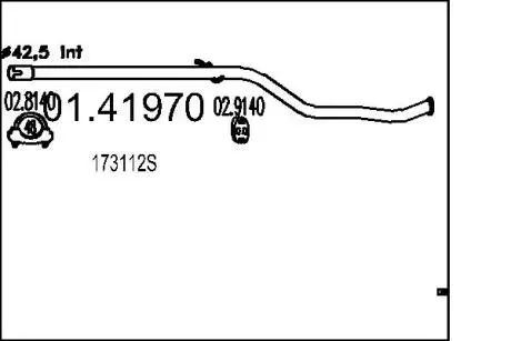 Труба выхлопного газа MTS 0141970