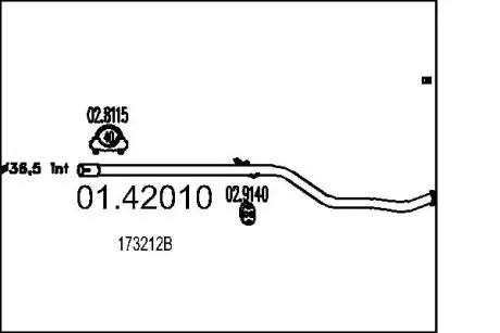 Труба выхлопного газа MTS 0142010
