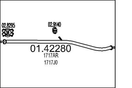 Труба выхлопного газа MTS 0142280