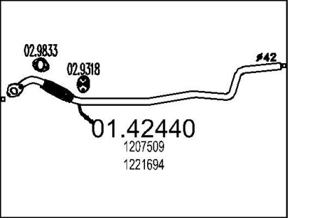 Труба выхлопного газа MTS 0142440