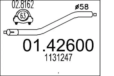 Труба выхлопного газа MTS 0142600