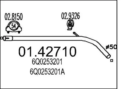Труба выхлопного газа MTS 0142710