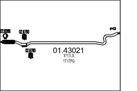 Труба выхлопного газа MTS 0143021