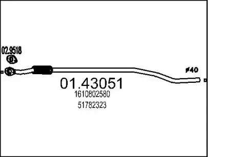 Труба вихлопного газу MTS 0143051