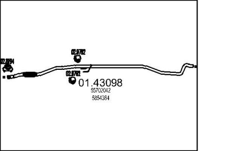 Труба вихлопного газу MTS 0143098