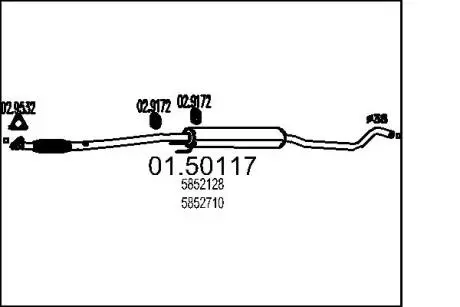 Глушник системи випуску (середній) MTS 01.50117