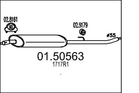 Глушник системи випуску (середній) MTS 0150563