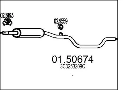 Глушник системи випуску (середній) MTS 0150674