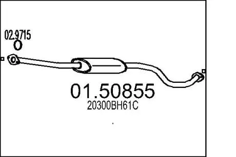 Глушник системи випуску (середній) MTS 0150855