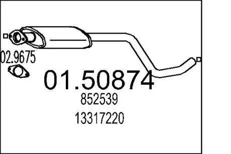 Глушитель ASTRA J 1.6I.. MTS 0150874