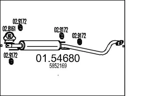 Глушник вихлопних газів (кінцевий) MTS 0154680
