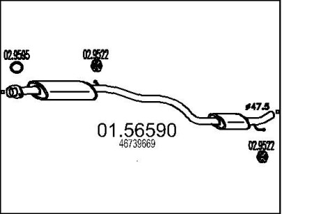 Глушник системи випуску (середній) MTS 0156590