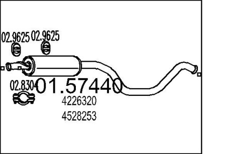 Глушитель системы выпуска (средний) MTS 0157440