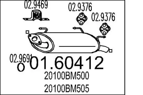 Глушитель выхлопных газов (конечный) MTS 0160412