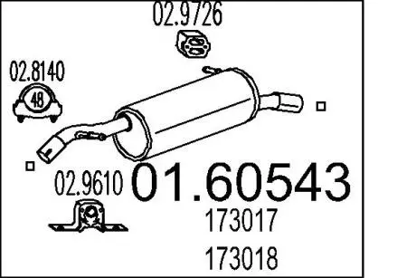 Глушитель выхлопных газов (конечный) MTS 0160543