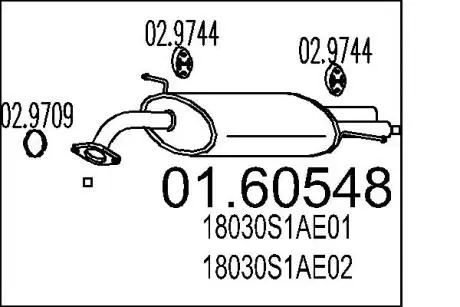 Глушитель выхлопных газов (конечный) MTS 0160548