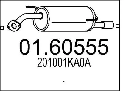 Труба выхлопная koсc. NISSAN JUKE 1.6 2WD 10- MTS 0160555
