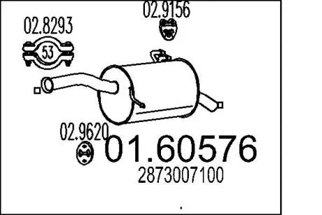 Глушитель выхлопных газов (конечный) MTS 0160576