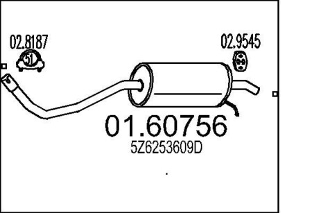 Глушитель выхлопных газов (конечный) MTS 0160756