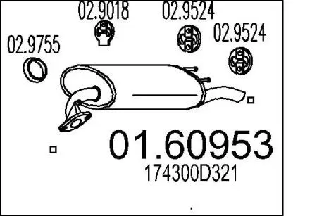 Глушитель выхлопных газов (конечный) MTS 0160953