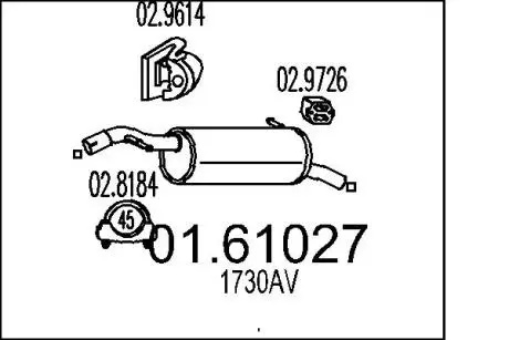 Глушник вихлопних газів (кінцевий) MTS 0161027