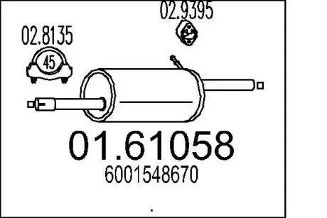 Глушник вихлопних газів (кінцевий) MTS 0161058