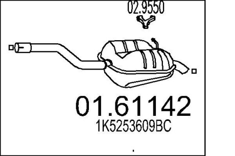 Глушник вихлопних газів (кінцевий) MTS 0161142 (фото 1)