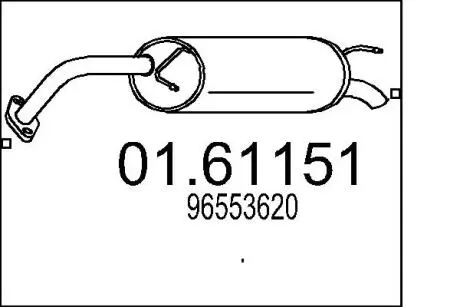 Труба выхлопная koсc. LACETTI 1.4.. MTS 0161151