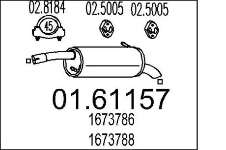 Труба вихлопна koсc. FIESTA 1.6 TDCI 08- MTS 0161157