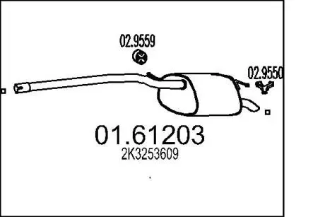 Труба выхлопная koсc. CADDY III 1.6.. MTS 0161203