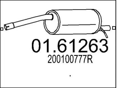 Труба выхлопная koсc. DUSTER 1.6I 16V 2.. MTS 0161263