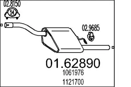 Глушник вихлопних газів (кінцевий) MTS 0162890