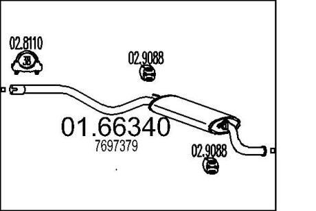 Глушник вихлопних газів (кінцевий) MTS 0166340