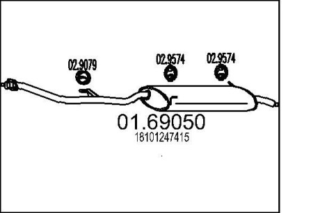 Глушитель выхлопных газов (конечный) MTS 0169050