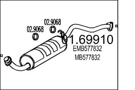 Глушник вихлопних газів (кінцевий) MTS 0169910