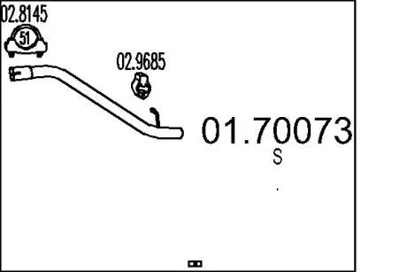Труба выхлопного газа MTS 0170073