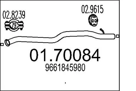 Труба вихлопного газу MTS 0170084
