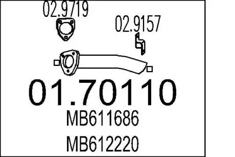 Труба вихлопного газу MTS 0170110