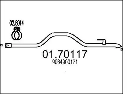 Випускна труба. SPRINTER 2.2 CDI 209-216CDI wersja dіuga 06- MTS 0170117